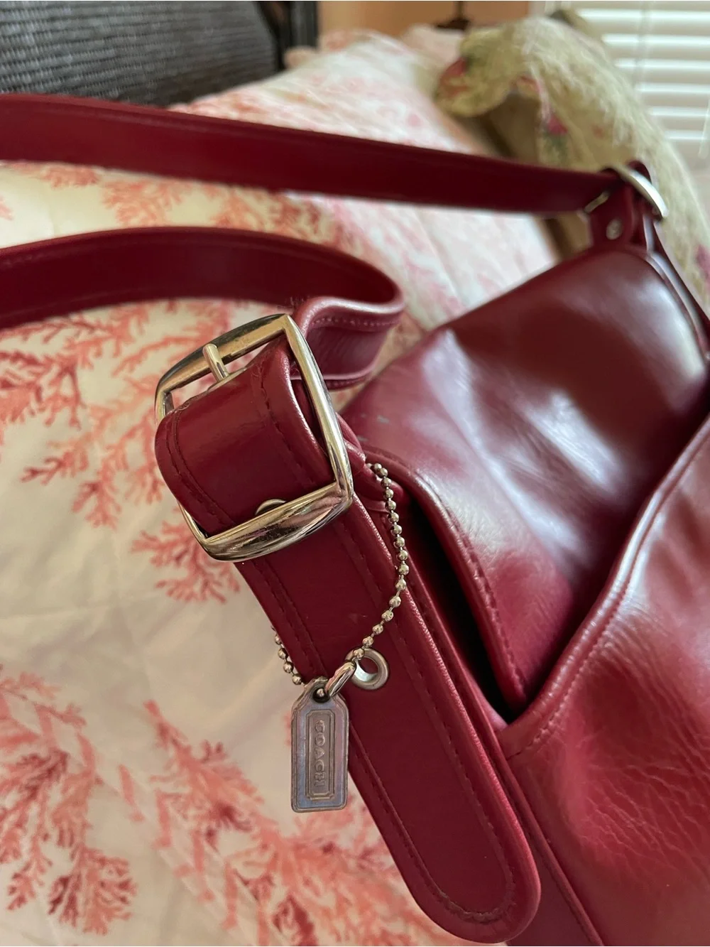 Coach Red Leather Crossbody Satchel